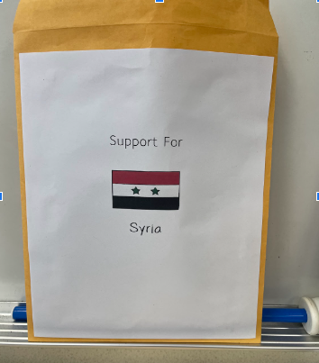 Money envelope for Syria fundraiser.