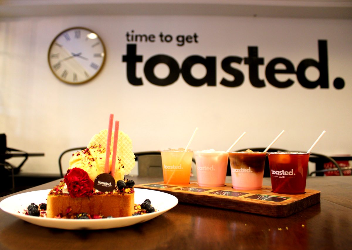 Toasted Cafe drinkes and toasted towers