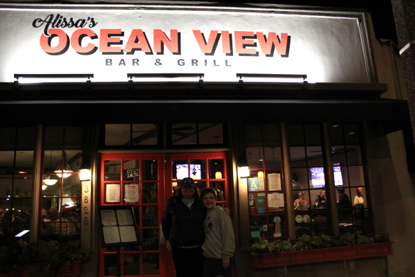 Megan Johnson and her son, in front of Alissas Ocean View Bar & Grill.